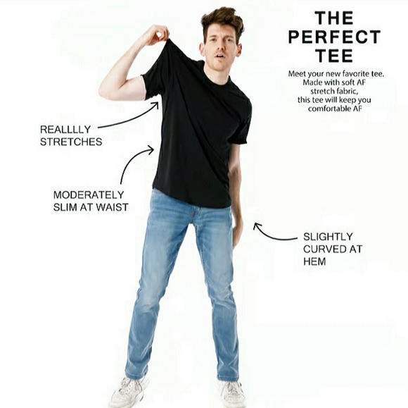 The Perfect Jean NYC Mens Organic Cotton Crew Neck XL T-Shirt Black NWT - Picture 7 of 7